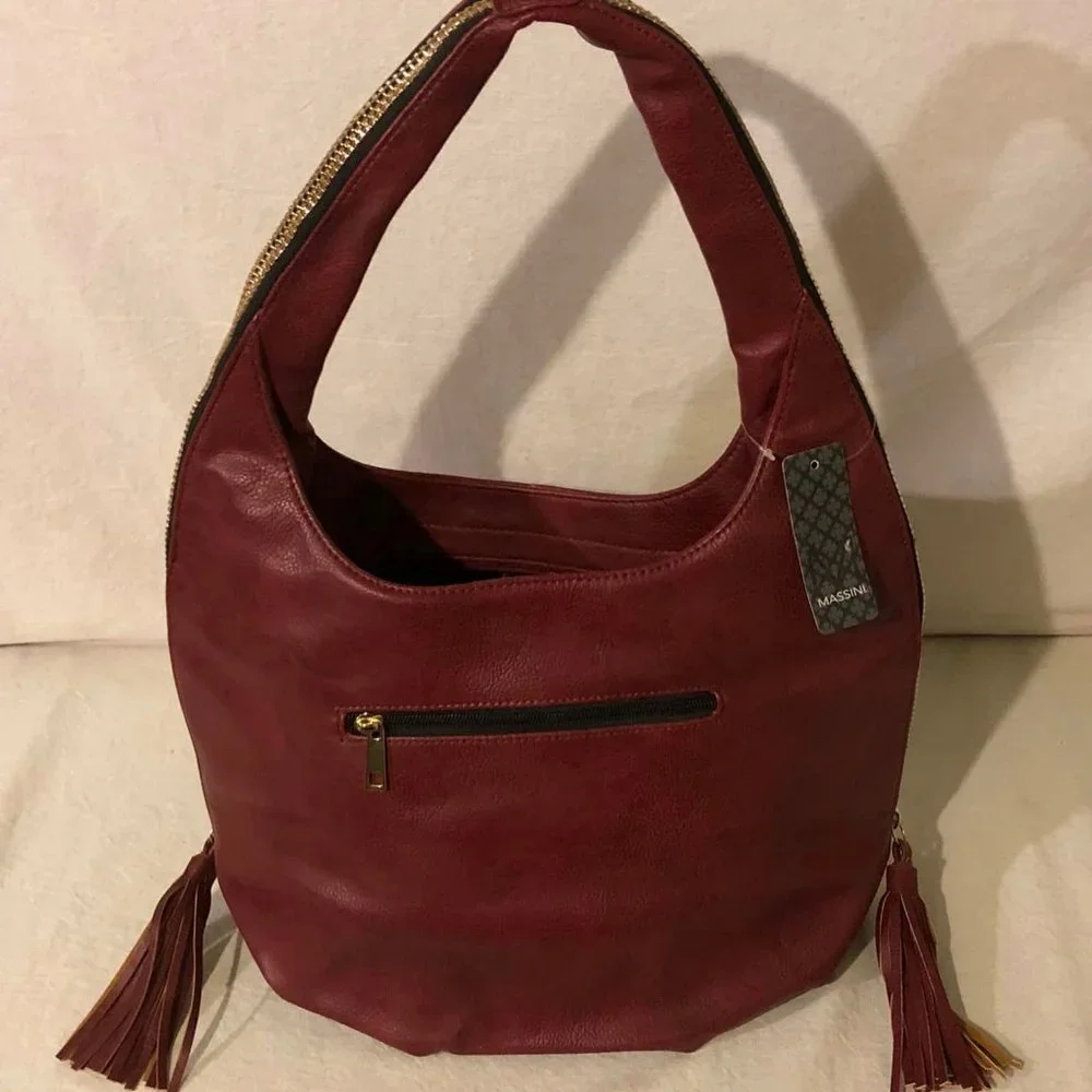 NWT Massini Maroon Hobo/Handbag